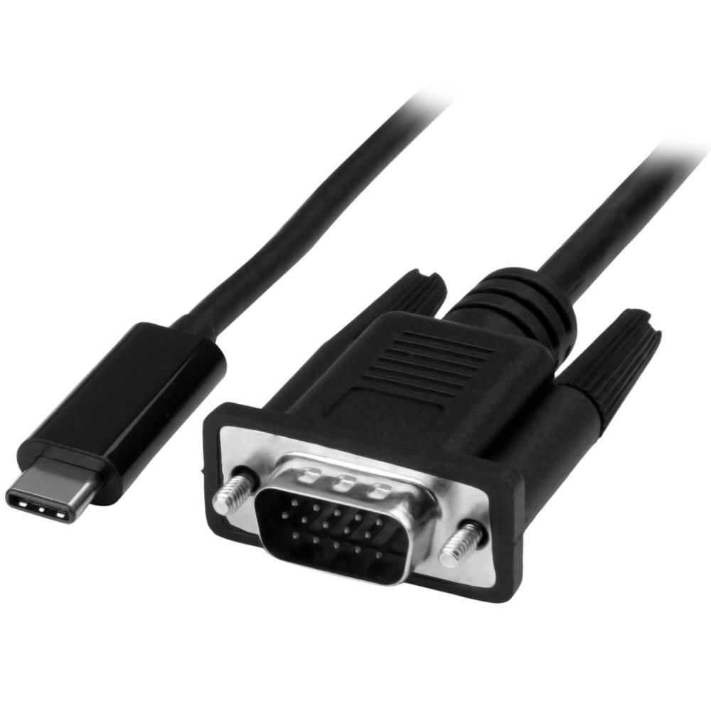 USB-C-VGA アクティブ変換ケーブル/1m/1080p/USB Type C-VGA ディスプレイアダプタケーブル/Thunderbolt 3  互換/DP Altモード HBR2/ブラック | 123market
