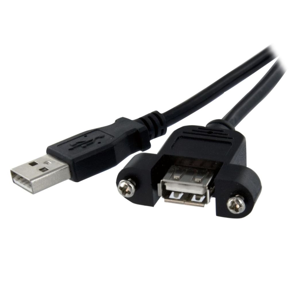 StarTech.com> 30cm USB2.0パネルマウント型ケーブル パネルマウント用USB Aポート(メス) - USB Aポート(オス) |  123market