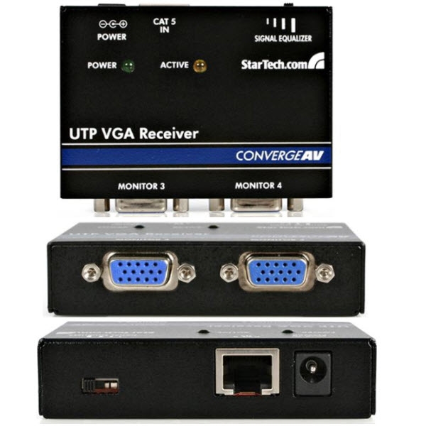 VGAディスプレイエクステンダー用受信機 Cat5ケーブル以上を使用 VGAビデオ延長器用リモートレシーバ  送信機(ST1214TまたはST1218T)とセットで使用 123market