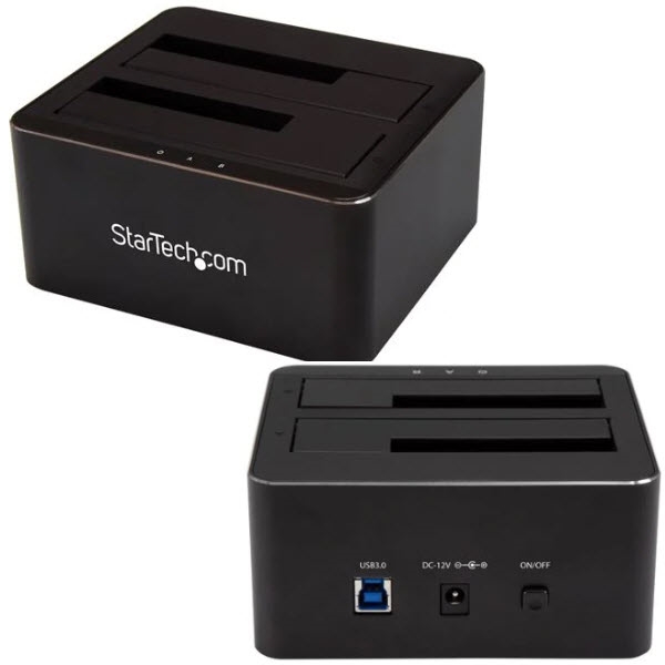 StarTech.com> HDD/SSD スタンド/USB 3.0接続/2ベイ/2.5/3.5インチ SATA 1.0/2.0/3.0/ホットスワップ   トップローディング/USB-Aケーブル  ACアダプター付属/ハードドライブドッキングステーション/外付けハードディスク ドック |  123market