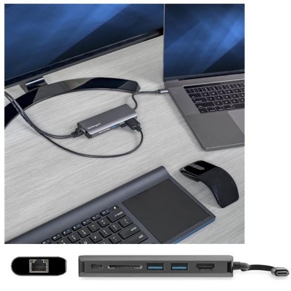 USB Type-Cマルチ変換アダプター/USB-Cマルチハブ/4K HDMI/USB 3.0ハブ(1x C & 2x  A)/カードリーダー/ギガビット有線LANポート/60W USB PD/タイプC & Thunderbolt 3対応 | 123market