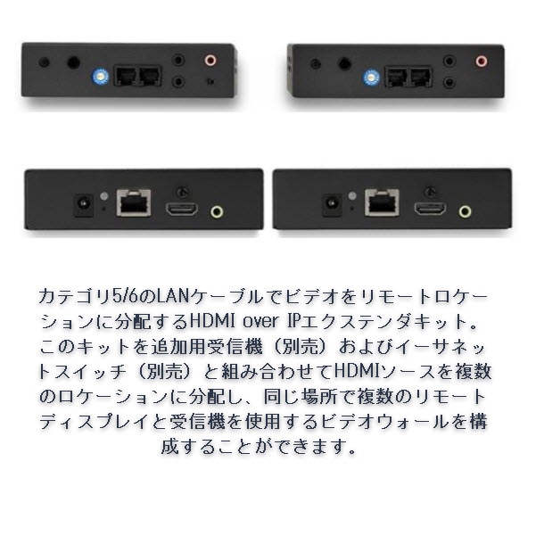 IP対応HDMIエクステンダー用受信機 延長器キット(ST12MHDLAN4K)と使用 4K/30Hz対応 LAN回線経由型 