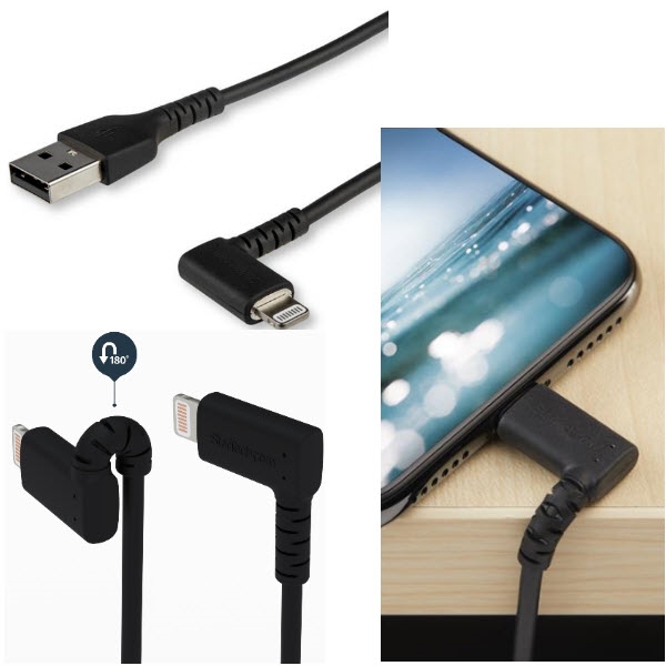 L型ライトニングケーブル 1m Apple MFi認証iPhone充電ケーブル 高耐久性 Lightning-USB L字 ケーブル 123market