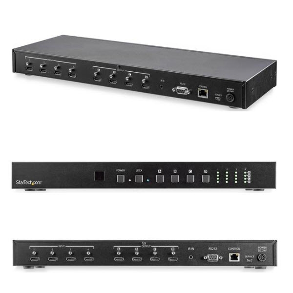 ビデオスイッチャー/4入力4出力/4K60Hz HDMI/オーディオ&イーサネット制御/4x4 HDMI分配器 ハブ セレクター スプリッター/HDMI マトリックススイッチ 切替機 | 123market