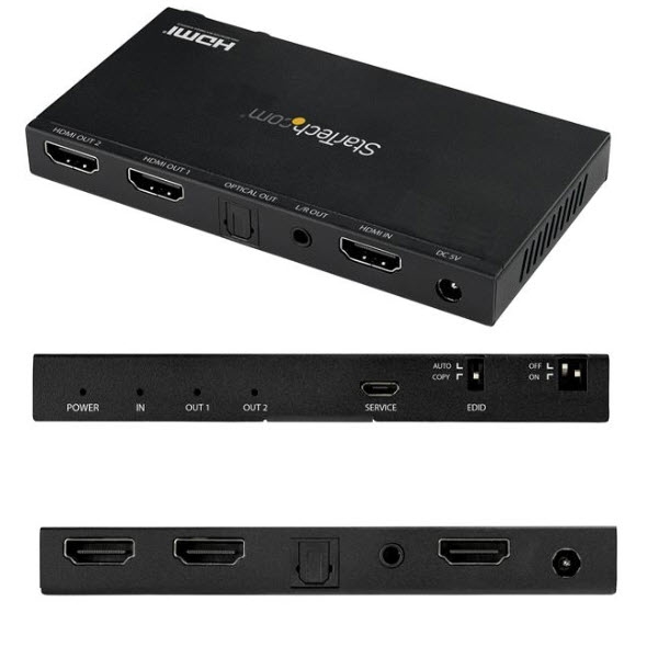 HDMI分配器 1入力2出力 4K/60Hz スケーラー内蔵HDMIスプリッター HDCP 2.2準拠 EDID認識機能 7.1chサラウンド |  123market
